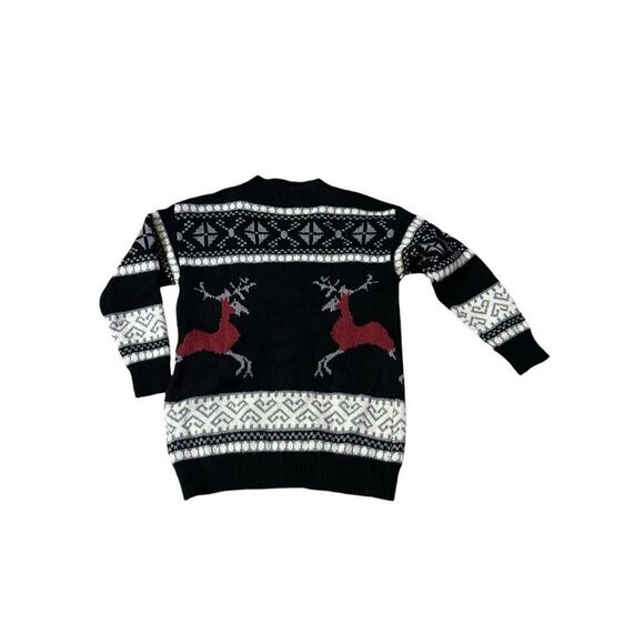 Creation black winter soft reindeer wool blend cardigan M new - Picture 2 of 8